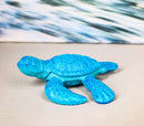 Pack Of 4 Blue Patina Cast Iron Sea Turtle Tortoise Hatchling 4"L Figurines