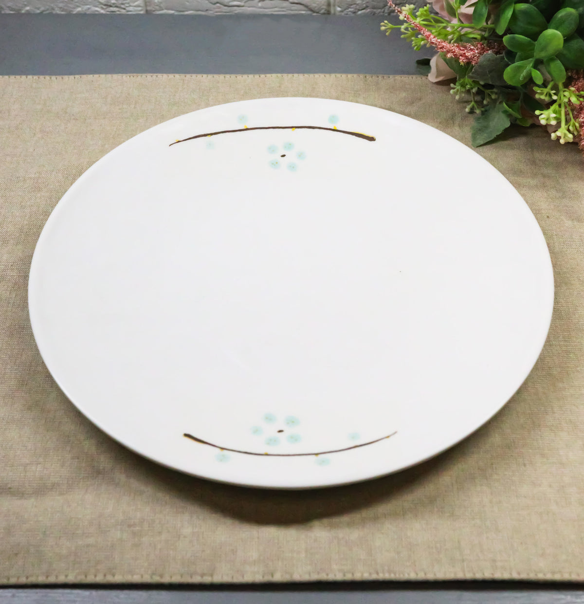 Set Of 6 Modern Yukino Hana Snowflakes Melamine Round Entree Dinner Plates 9"D