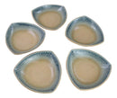 Set Of 5 Blue River Ao Nagashi Appetizer Salad Triangular Deep Serving Plates