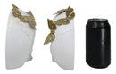 Metamorphosis Golden Butterflies On White Skull Halves Figurine Bookends Set