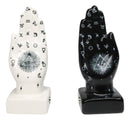Black And White Fortune Teller Palmistry Hands Ceramic Salt Pepper Shakers Set