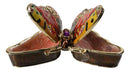 Red Monarch Butterfly Pewter Austrian Crystals Bejewelled Trinket Jewelry Box
