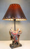 Rustic Western Cowboy Horse Saddle with Ichthys Jesus Fish Symbol Table Lamp