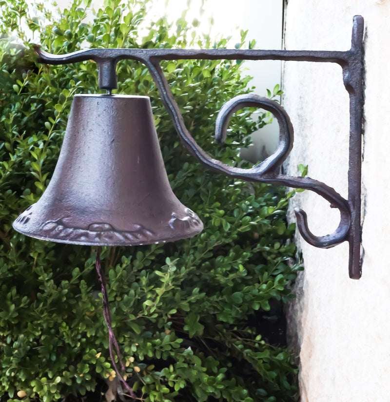 Large Cast Iron Rustic Western Traditional Door Wall Dinner Yard Farm Bell Decor