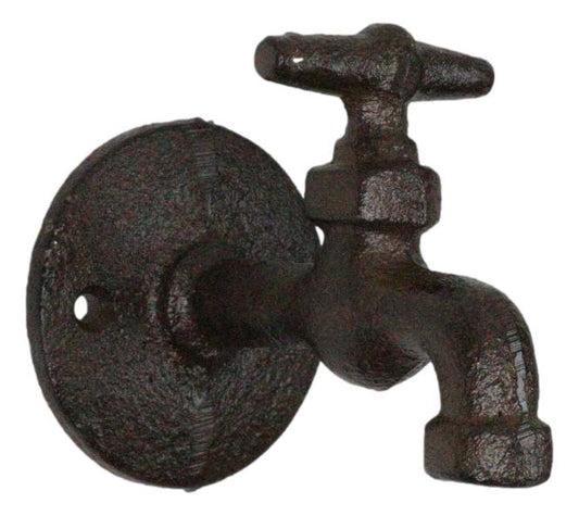 Pack of 4 Cast Iron Rustic Farmhouse Sink Water Faucet Spigot Wall Coat Hooks