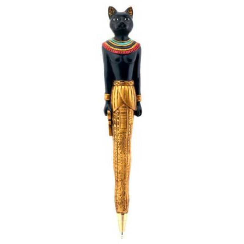 Pack Of 2 Egyptian Gods Anubis Dog And Bastet Cat Hieroglyphic Ballpoint Pens