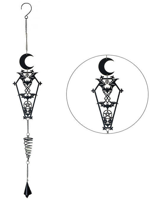 Macabre From The Crypt Vampire Coffin Moon Bats Spiral Wall Hanging Decoration