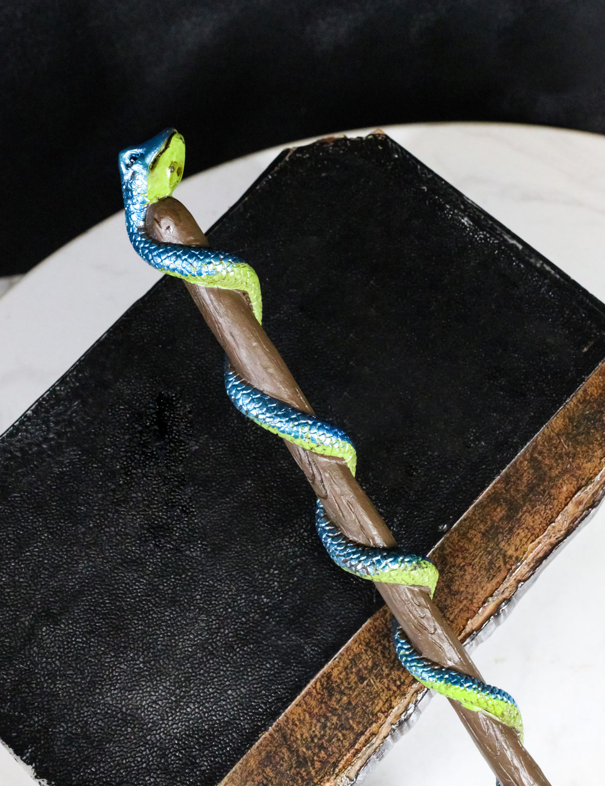 Wicca Witches Sorcery Coiled Serpent Snake On Branch Decor Magic Wand 14" Long