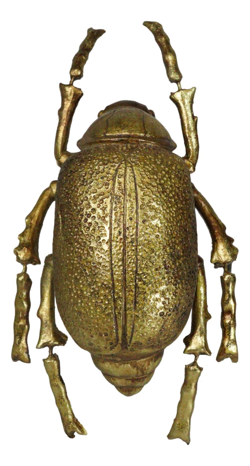 Modern Chic Gold Leaf Carpet Beetle Resin Wall Sculpture Or Table Decor