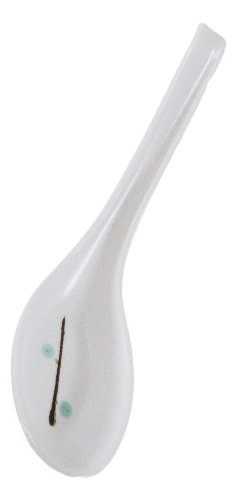 Pack Of 6 Yukino Hana Frostflake Jade Melamine Asian Style Soup Spoons 6.25"L