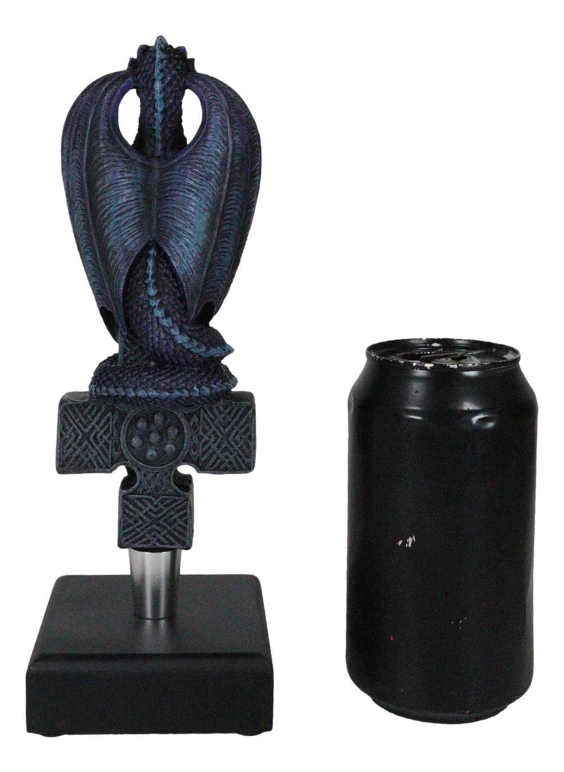 Medieval Fantasy Midnight Bahamut Blue Dragon Novelty Beer Tap Handle Figurine