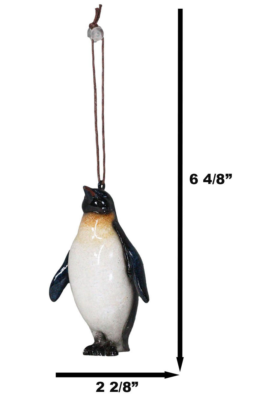 Set Of 6 Nautical Emperor Penguins Ocean Marine Wall Decor Tree Ornaments