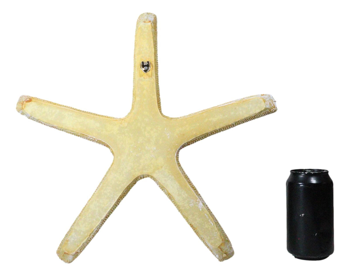 Nautical Marine Ocean Coral Yellow Sea Star Shell Starfish Wall Plaque Sculpture