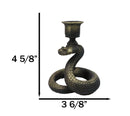Dark Magic Coiled Serpent Rattle Snake Candlestick Taper Candleholder Figurine