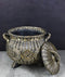 Wiccan Triple Moon Cauldron Pot In Wicker Finish Decorative Trinket Crystals Box
