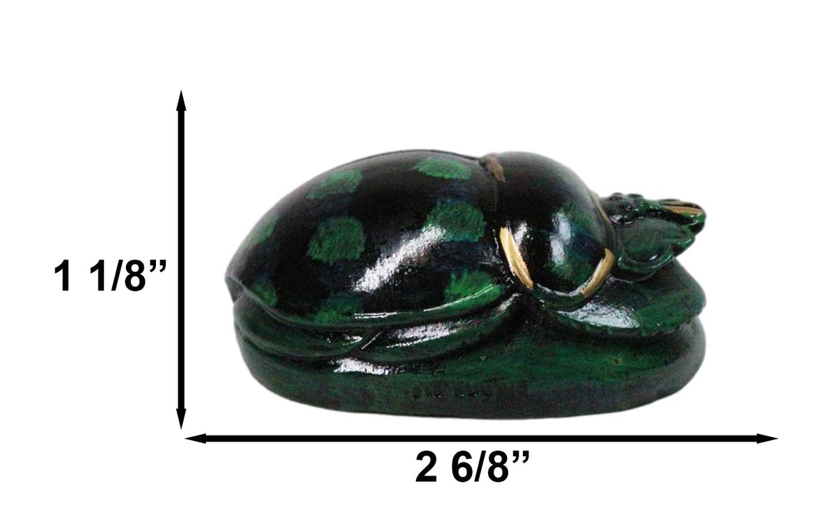 Ebros Gift Green Scarab Beetle Amulet Egyptian Small Keepsake Figurine