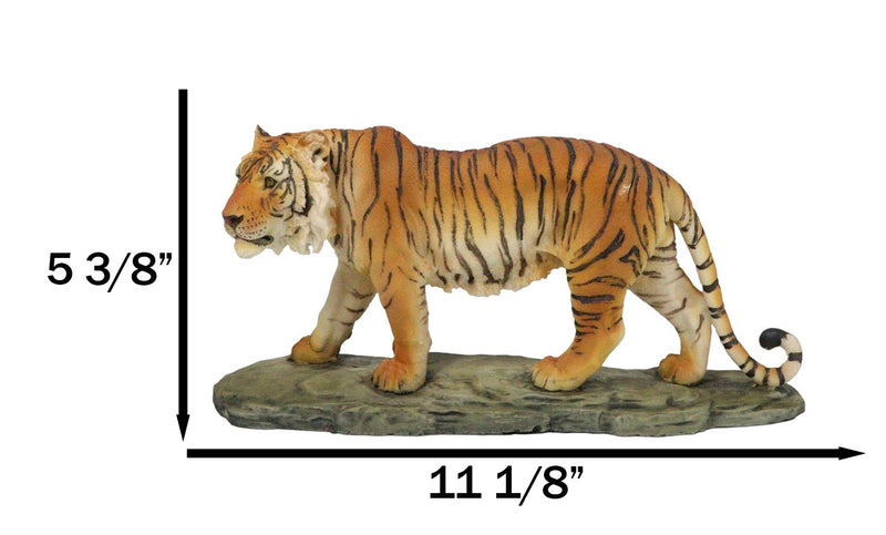 Jungle Apex Predator Prowling Fierce Orange Bengal Tiger Figurine 11.25"L