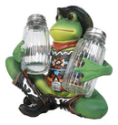 Cowboy Toad Frog With Hat Boots And Southwest Serape Salt Pepper Shakers Holder