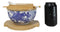 White Blue Koi Fish 28Oz Donburi Ramen Bowl With Lid Trivet Spoon Chopsticks Set