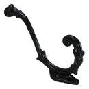 Set Of 4 Forged Cast Iron Black French Scroll Art Double Hooks Wall Coat Hangers