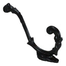 Set Of 3 Forged Cast Iron Black French Scroll Art Double Hooks Wall Coat Hangers