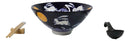 Blue Sky Moon Rabbit Ceramic Ramen Rice Bowl With Soup Spoon Chopsticks And Rest