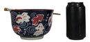 Feng Shui Zen Garden Pond Water Ripples Goldfish Ramen Soup Bowl With Chopsticks