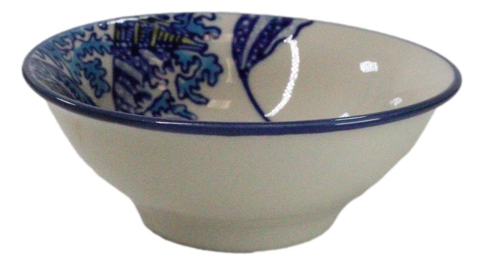 Pack Of 8 Ceramic Great Wave Of Kanagawa By Hokusai Sauce Oil Condiment Dishes - Ebros Gift