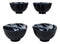 Set Of 4 Blue Japanese Hokusai Great Wave Porcelain Soup Rice Dessert Bowls 11oz