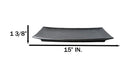 Pack Of 3 Black Tetsu Kesho Porcelain Long Rectangular Serving Platter 15"X8.5