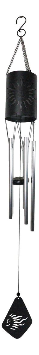 Belenos Sun God Cylindrical Steel Metal Filigree Hanging Solar Wind Chime