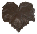 Pack of 3 Rustic Cast Iron Leaf Stepping Stone Textured Botanical Garden Accent