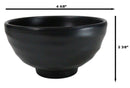 Pack Of 6 Modern Matte Black Melamine Small Round Soup Appetizer Rice Bowls 10oz