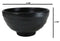 Pack Of 6 Modern Matte Black Melamine Small Round Soup Appetizer Rice Bowls 10oz