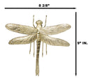 Medium Gold Leaf Resin Modern Dragonfly Wall Sculpture Or Tabletop Decoration 8"