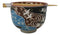 White Japanese Cranes Ceramic Donburi Ramen Soup Bowl With Chopsticks Set