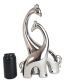 Silver Ceramic Modern Chic Pop Art Giraffe Mother And Calf Silhouette Sculpture