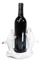 Antique White Ocean Marine Great White Sharks Rising Above Water Wine Holder