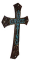 18"H Rustic Western Faux Wooden Amazing Grace Scrollwork Decorative Wall Cross