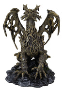 Forest Tree Ent Greenman Dendritic Dragon with Red Blood Moon Eyes Figurine