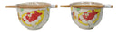 Pack Of 2 Ceramic Ramen Donburi Noodles Bowl & Chopsticks Set Spring Flower Bloom