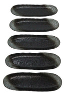 Pack Of 3 Charcoal Grey Tone Hakumu Wavy Oblong Long Serving Platter 13.25"L