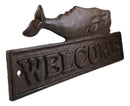 Cast Iron Nautical Ocean Sperm Whale Welcome Sign Decorative Wall Door Plaque
