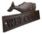 Cast Iron Nautical Ocean Sperm Whale Welcome Sign Decorative Wall Door Plaque