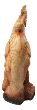 Rustic Farmhouse Rooster Figurine Faux Wood Carved Look Decorative Chicken