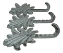 Pack Of 2 Cast Iron Verdigris Beach Coconut Palm Trees Triple Wall Key Hooks