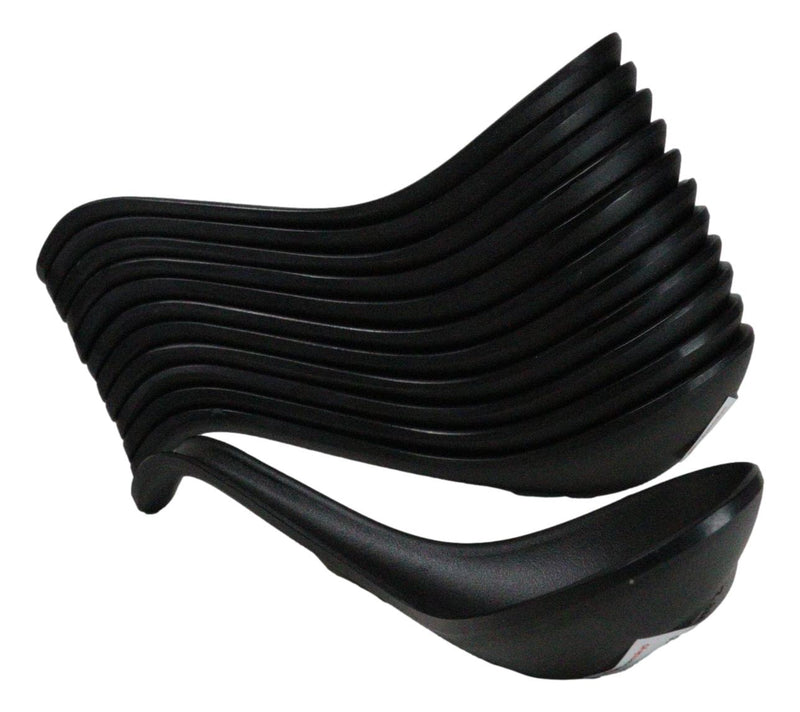 Contemporary Black Melamine Asian Soup Spoons With Ladle Hook Pack Of 12 Set