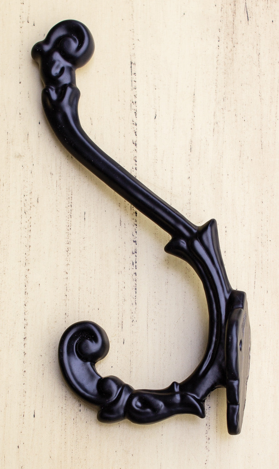 Set Of 4 Forged Cast Iron Black French Scroll Art Double Hooks Wall Coat Hangers