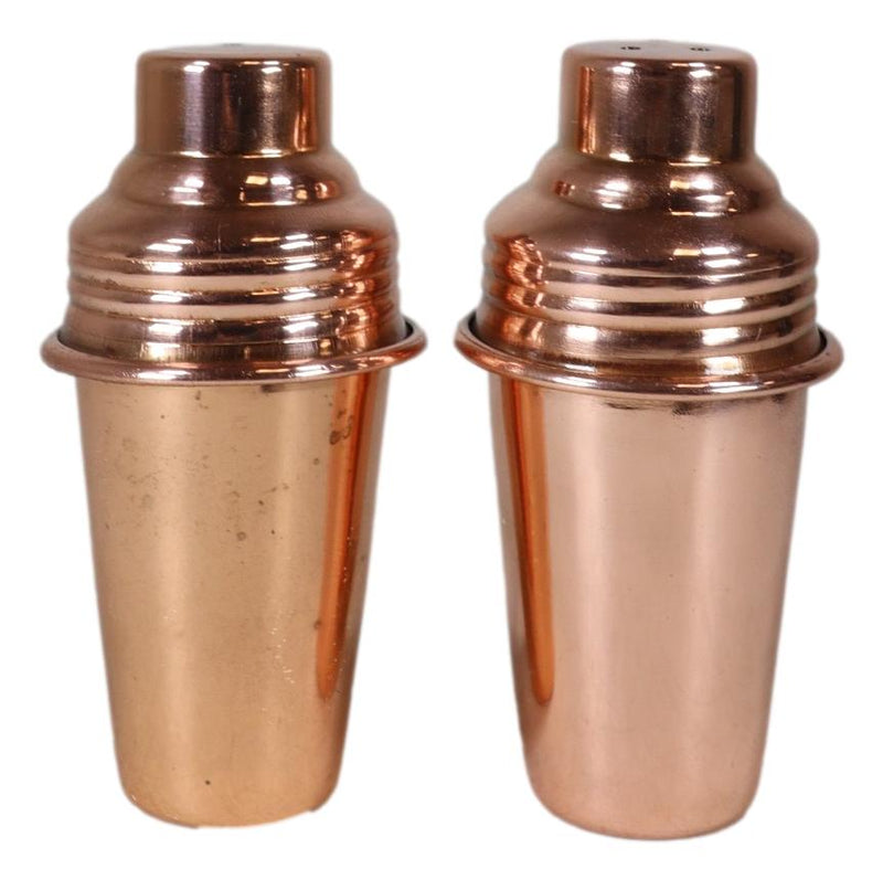 Transitional Modern Chic Style Stainless Steel Copper Finish Salt Pepper Shakers