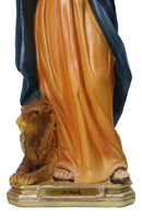 Christian Apostle Of Jesus Saint Mark The Evangelist with Lion Figurine 8"H